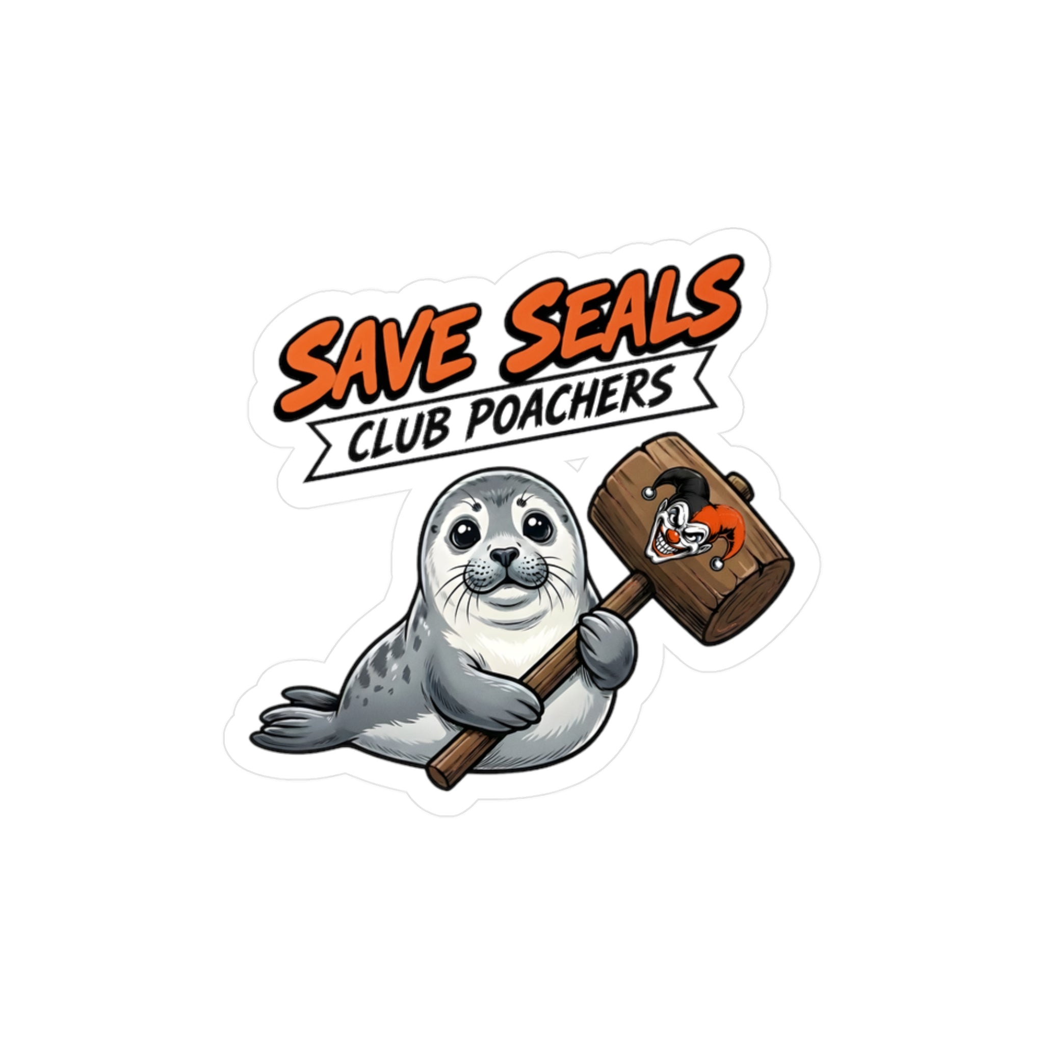 Shyftee "Save Seals - Club Poachers" Sticker (Orange)