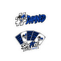 Shyftee "Damned + Card Deck Logo" Stickers (Blue)