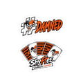 Shyftee "Damned + Card Deck Logo" Stickers (Orange)