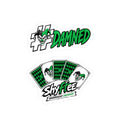 Shyftee "Damned + Card Deck Logo" Stickers (Green)