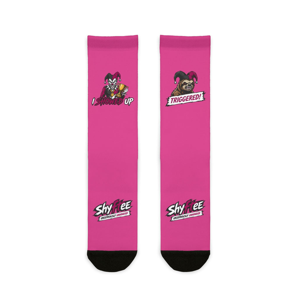 Shyftee "Snowflake" Crew Socks (Pink)