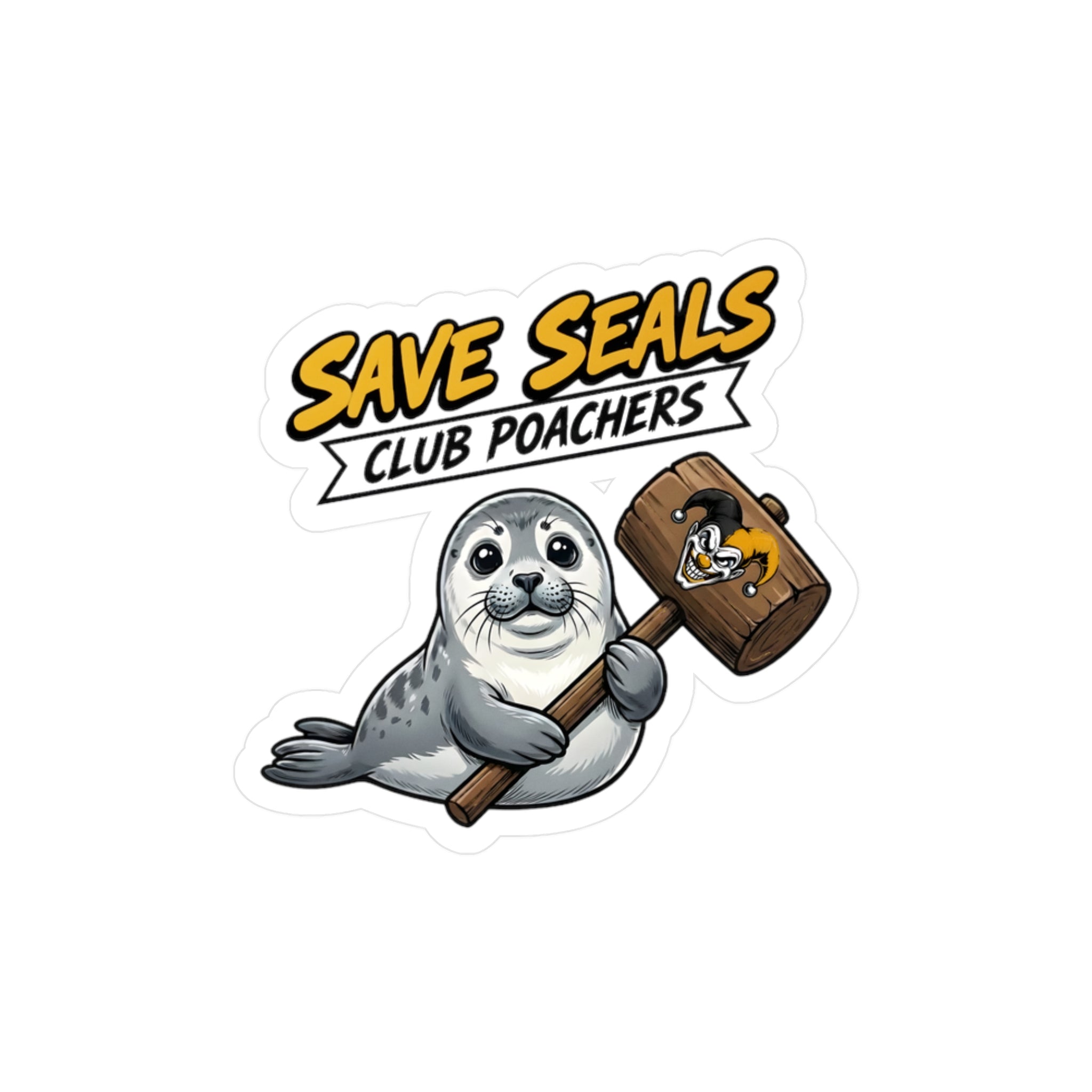 Shyftee "Save Seals - Club Poachers" Sticker (Yellow)