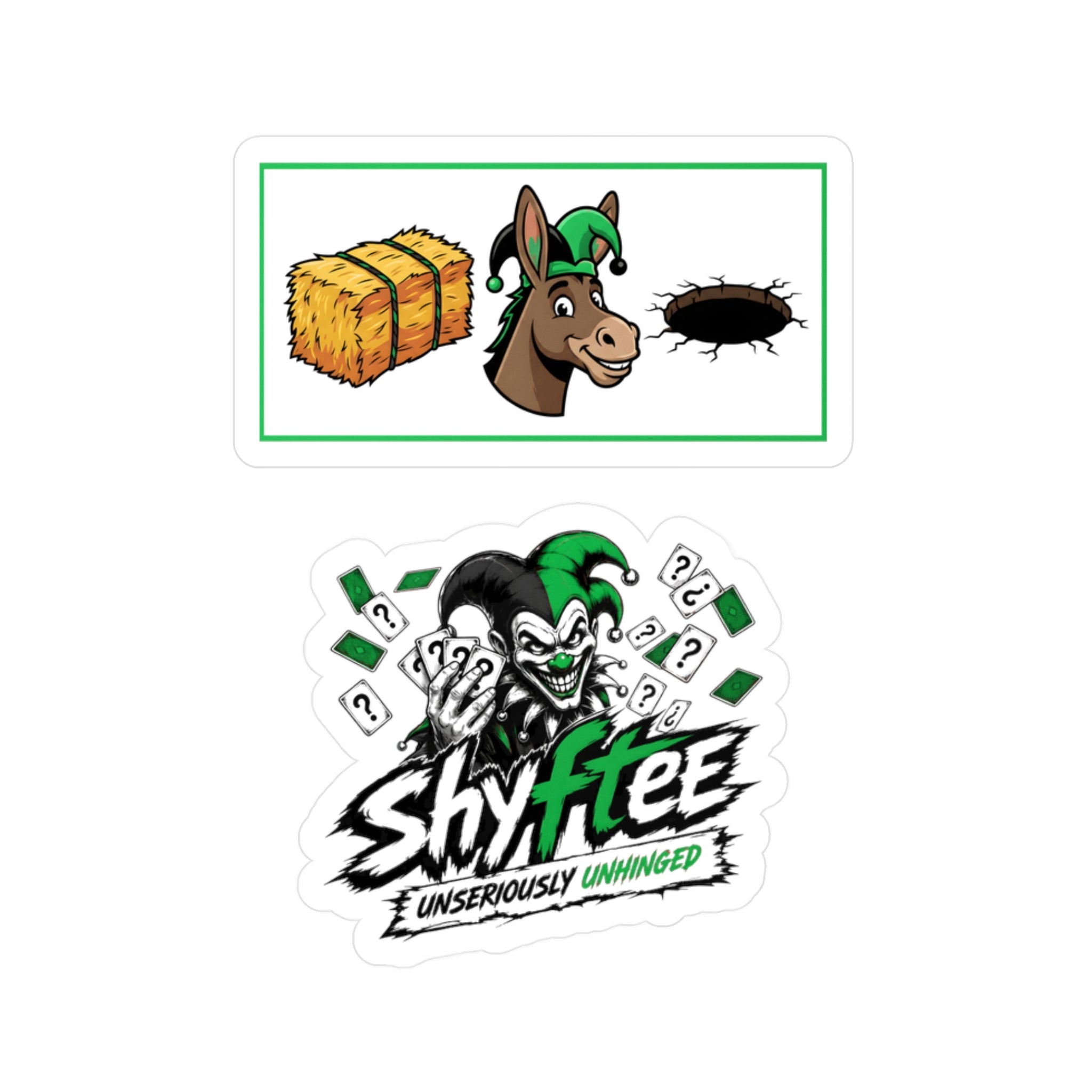 Shyftee "Hey! + Jester Card Logo" Stickers (Green)