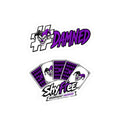 Shyftee "Damned + Card Deck Logo" Stickers (Purple)