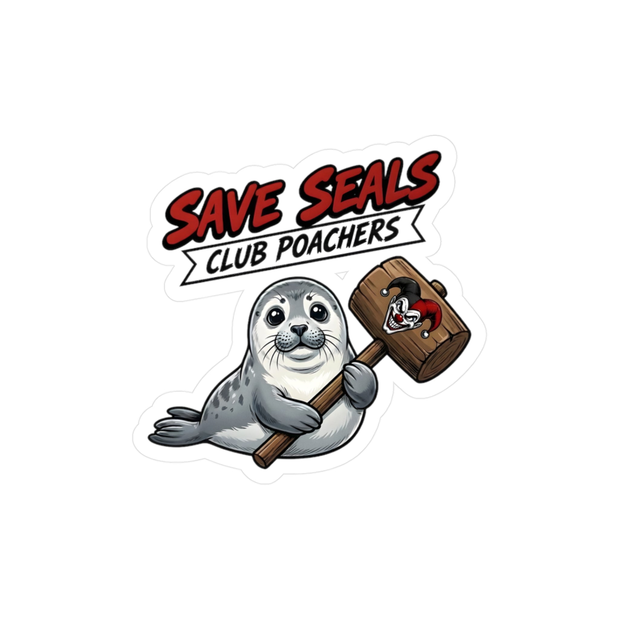 Shyftee "Save Seals - Club Poachers" Sticker (Red)