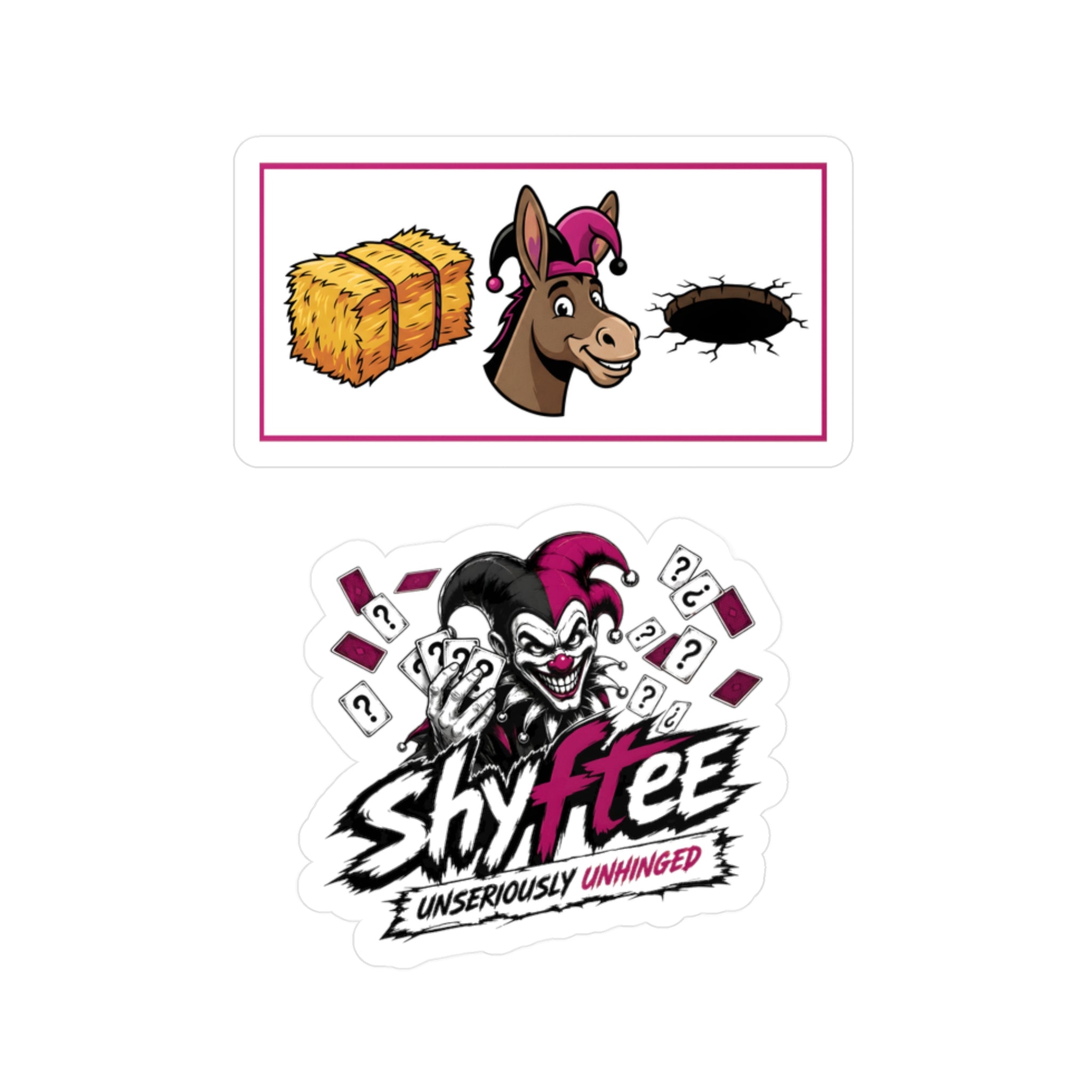 Shyftee "Hey! + Jester Card Logo" Stickers (Pink)